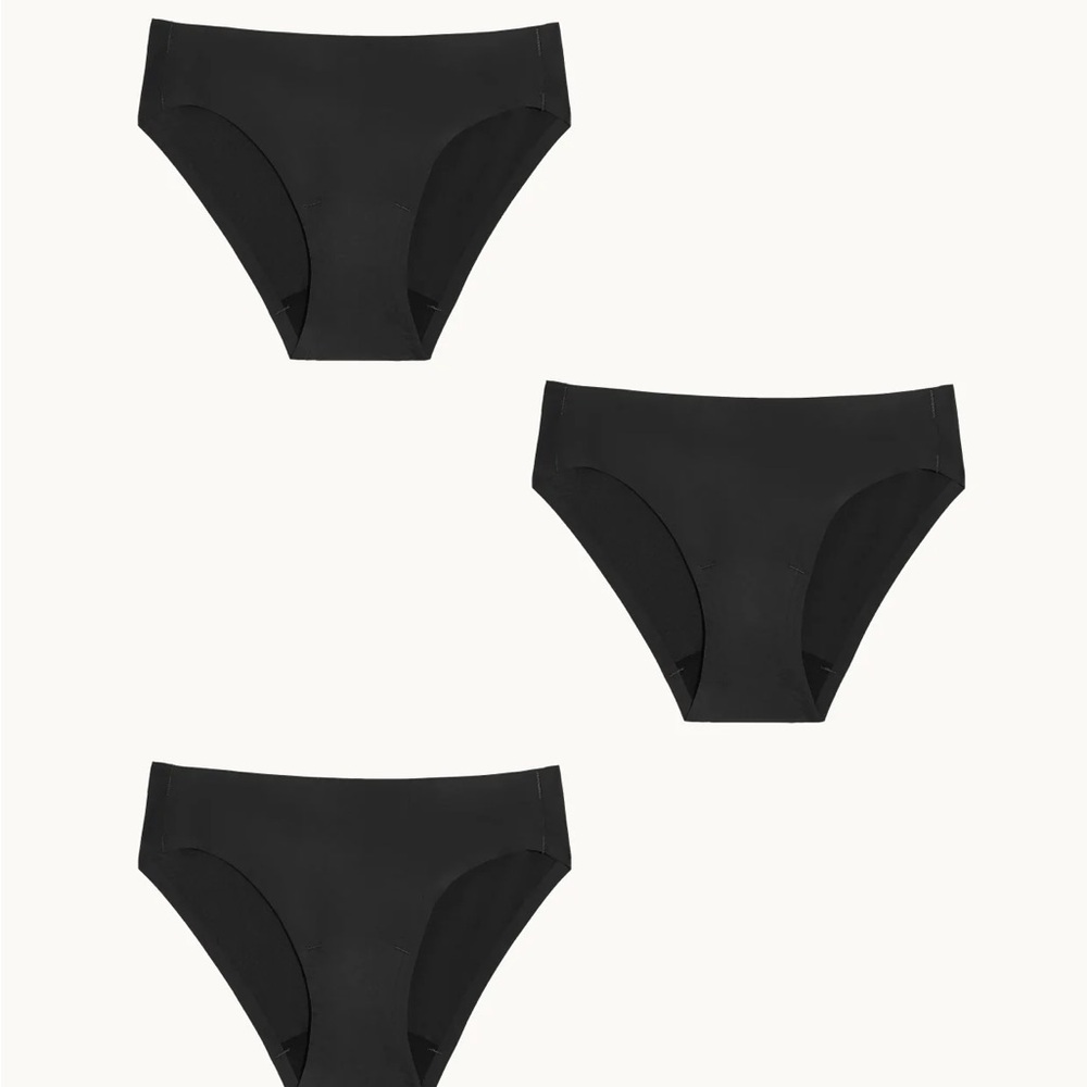 3 pairs KNIX Kt Light Leakproof No-Show Bikini, Period Underwear Black - XXS